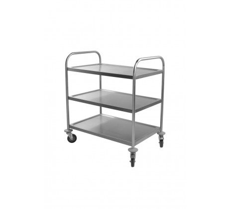 Chariot de service en inox à 3 niveaux