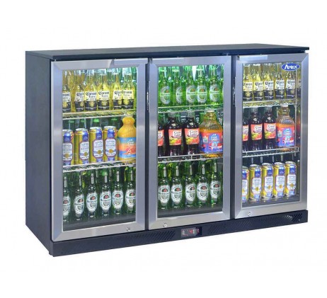 Arrière bar 3 portes battantes inox