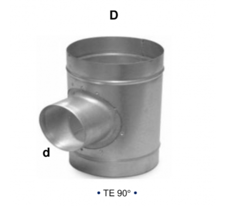 TE à 90° D450 mm
