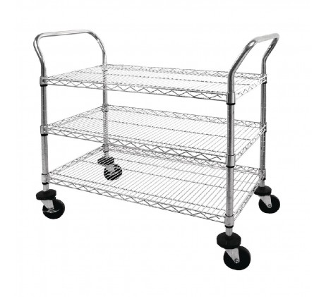 Chariot de débarrassage chromé 3 niveaux