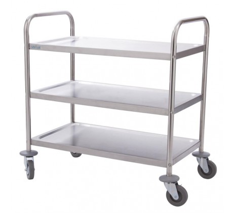 Chariot de débarrassage inox 3 niveaux petite...