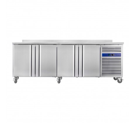 Table réfrigérée négative adossée 4 portes 480 L