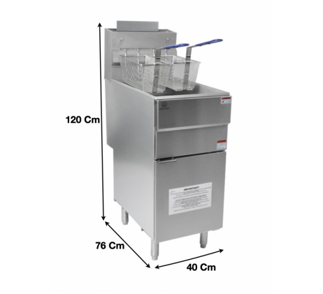 Friteuse à gaz simple en inox 23 L