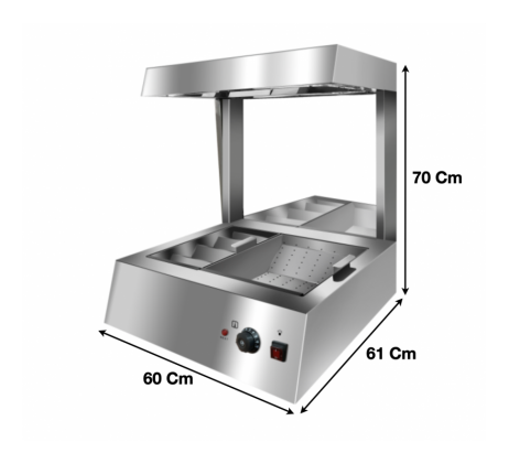 Réserve à frites chauffante à poser