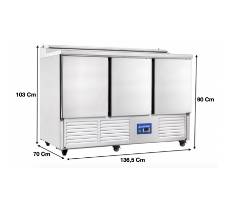 Saladette réfrigérée avec compartiments GN et...