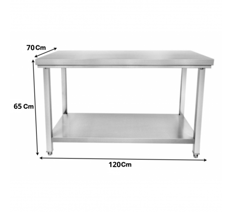 Table de travail basse en inox P 700 mm
