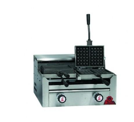 Gaufrier forain réversible gaz - 2 fers