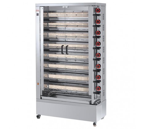 Rôtissoire verticale à gaz 8 broches 48 poulets