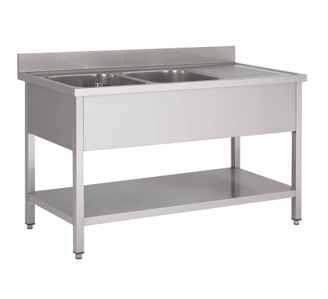 Plonge avec sous tablette 1800 x 600 x H850 mm