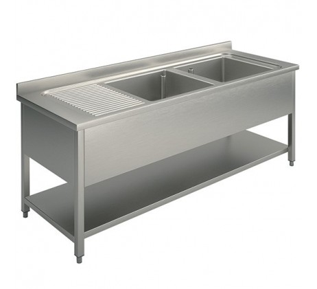 Plonge avec sous tablette 2000 x 600 x H850 mm