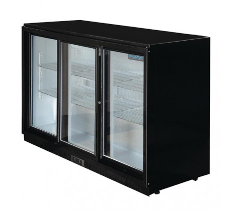 Arrière bar 3 portes coulissantes noir 320L