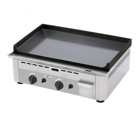 Plaque à snacker gaz, double, fonte émaillée