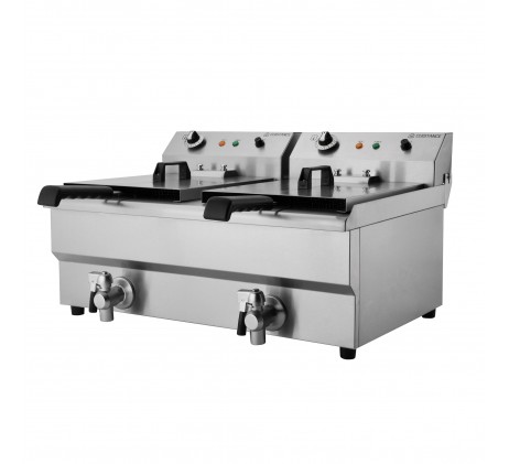 Friteuse électrique sur table en inox 13 + 13 L