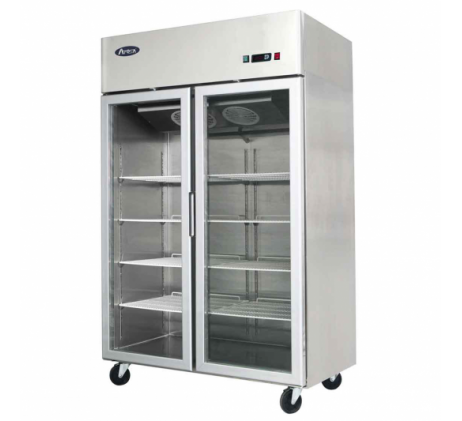 Congélateur vitré Inox 2 Portes Vitrées 900 L