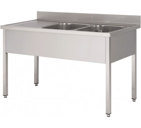Plonge sans sous tablette 1800 x 600 x H850 mm