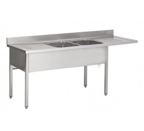 Plonge sans sous tablette 2400 x 600 x H850 mm
