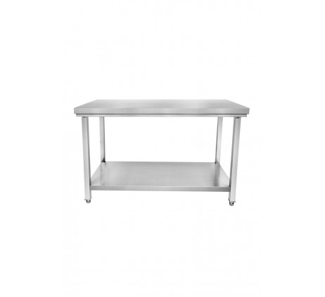 Table en inox avec sous tablette - P600 mm -...