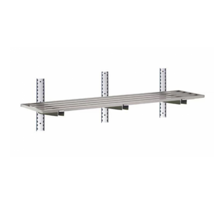 Etagère murale ajourée en inox - P400 mm - H350 mm